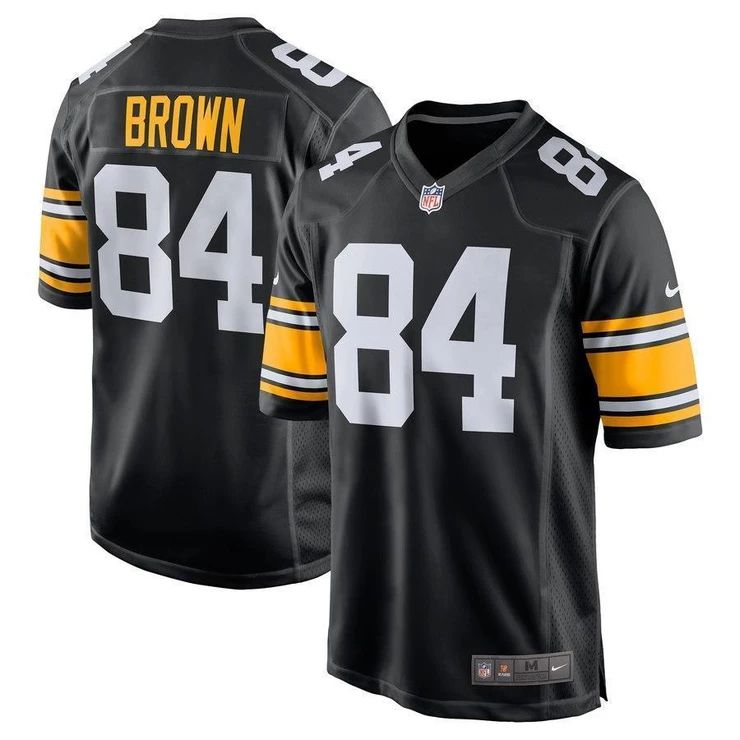 Men Pittsburgh Steelers 84 Antonio Brown Nike Black Game NFL Jersey